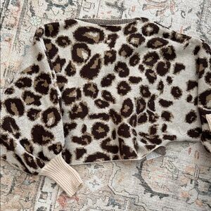 Leopard Off the Shoulder Sweater